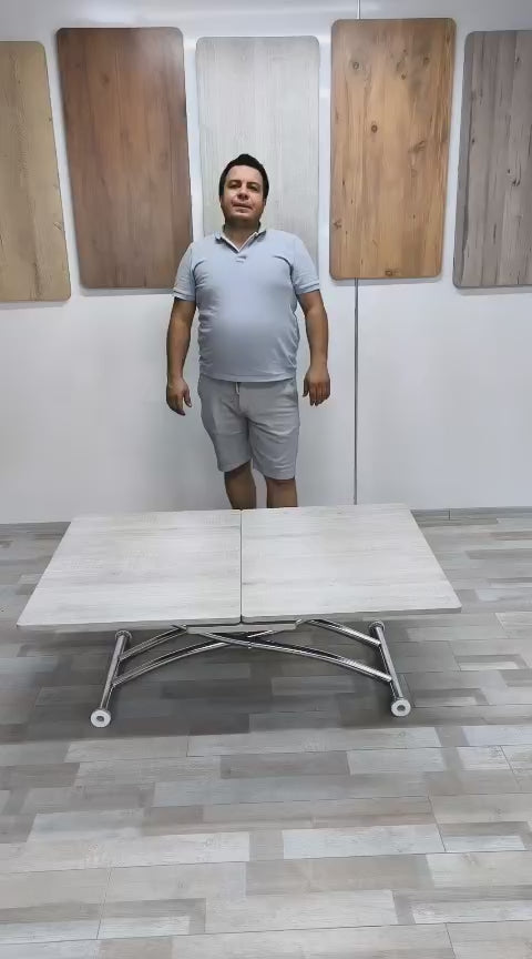 Load video: Extendable Square Smart Table | Lisbon MDF &amp; Chrome