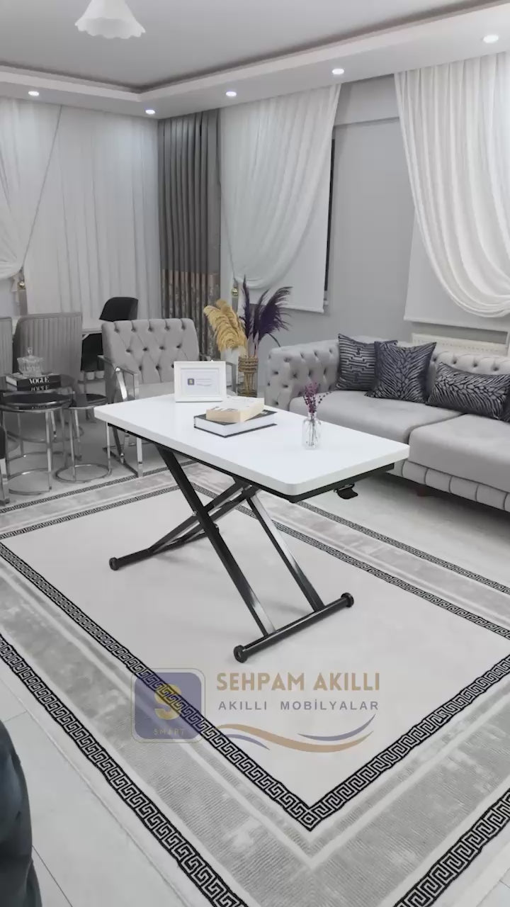Load video: Home Smart Coffee Table – White MDF Top &amp; Black Metal Leg