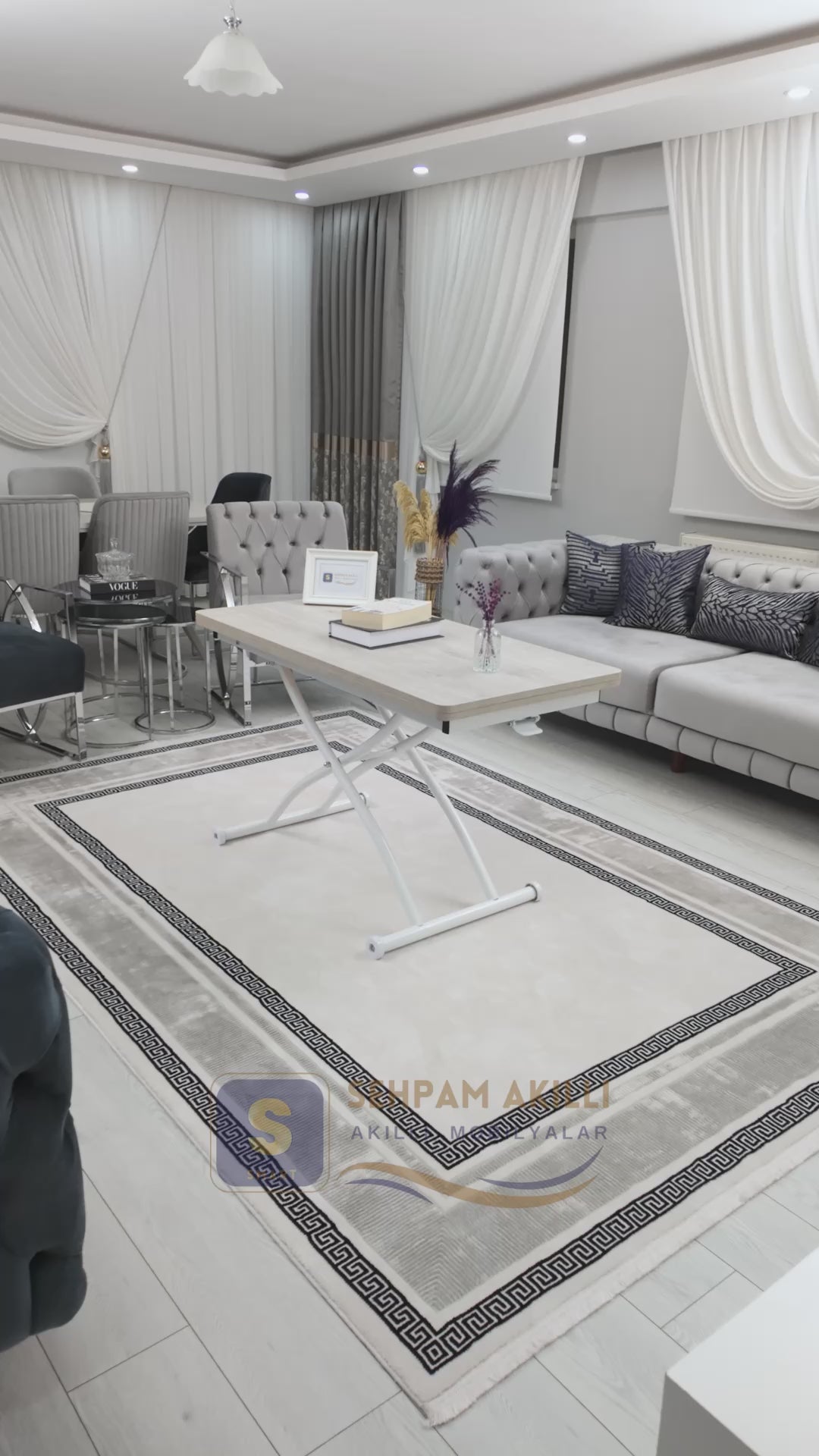 Video yükle: Juppo Akıllı Sehpa – Lizbon MDF Üst &amp; Beyaz Dışa Kıvrım Metal Ayak
