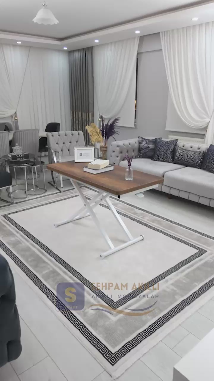 Load video: Home Smart Coffee Table – White MDF Top &amp; White Metal Leg