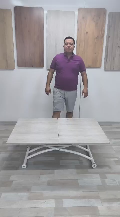 Load video: Extendable Square Smart Table | Lisbon MDF &amp; White