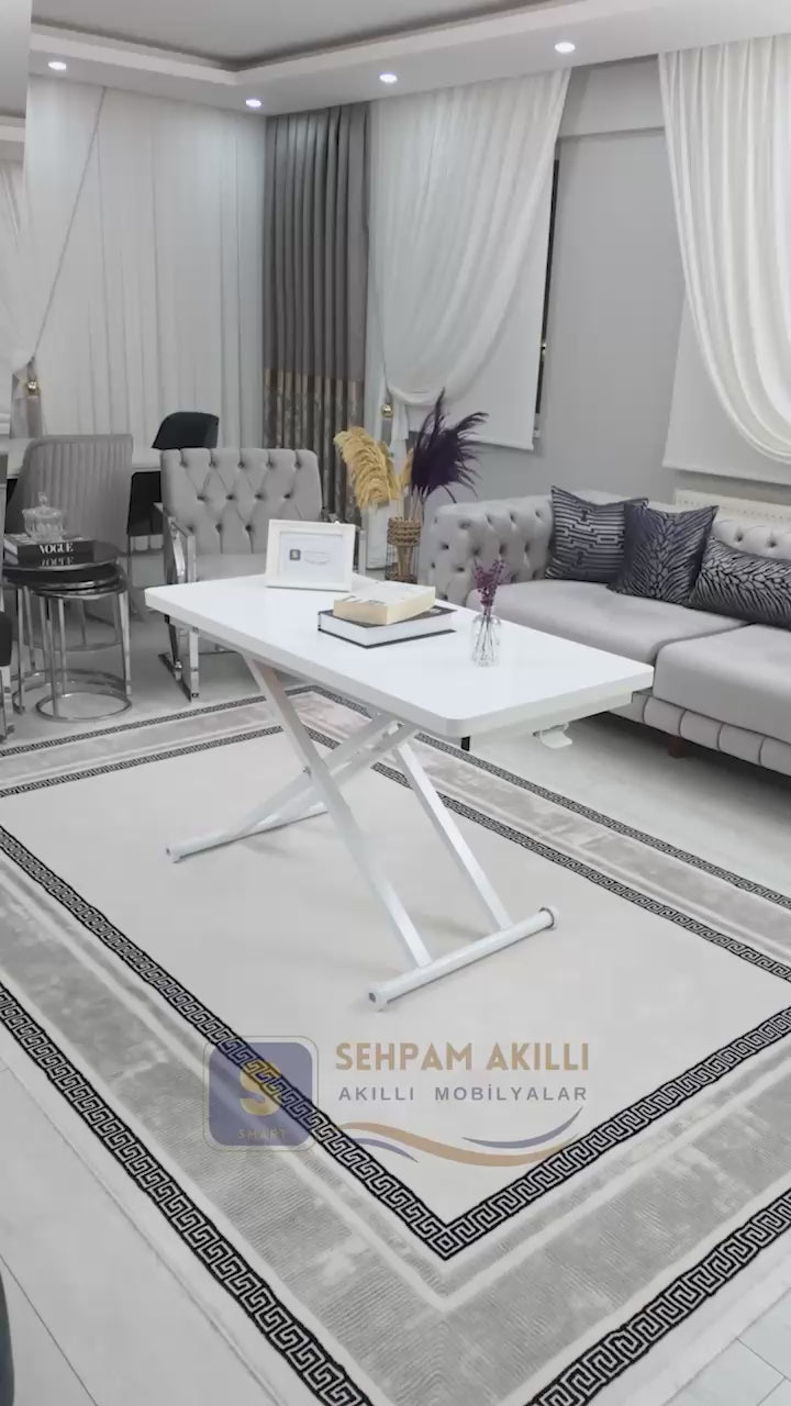 Load video: Home Smart Coffee Table – White MDF Top &amp; White Metal Leg