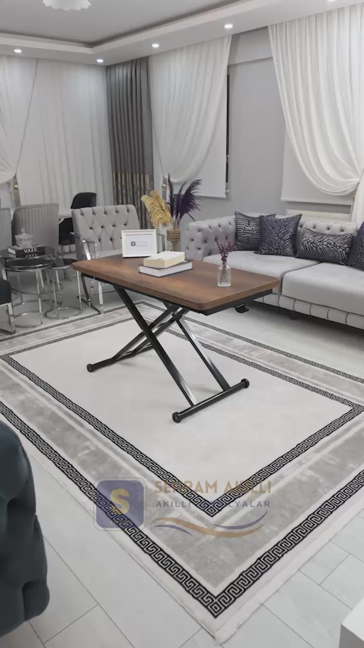 Video yükle: Home Akıllı Sehpa – Barok Koyu Ceviz MDF Üst &amp; Siyah Metal Ayak