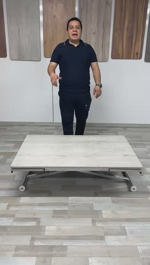 Load video: Intelligent Table with Side Opening | Lisbon MDF &amp; Chrome Legs