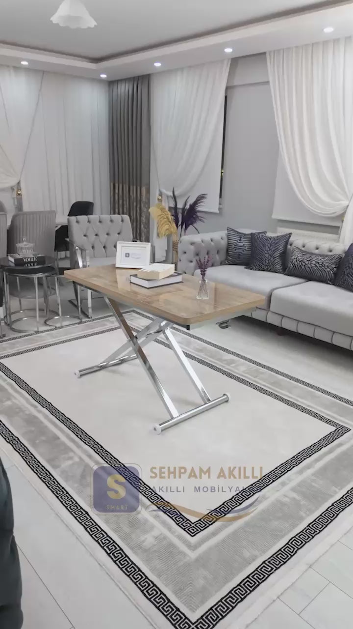 Video yükle: Home Akıllı Sehpa – Antiklayt MDF Üst &amp; Krom Kaplama Metal Ayak