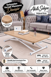 Home Smart Coffee Table – Anthracite MDF Top & White Metal Legs