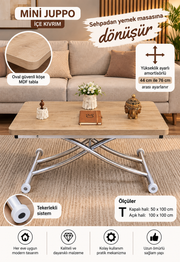 Mini Juppo Smart Coffee Table – White MDF Top & Chrome-Plated Metal Legs
