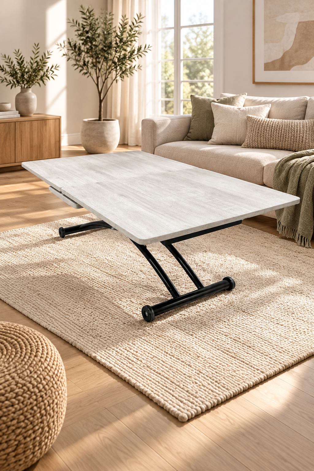 Extendable Square Smart Table | Lisbon MDF & Black
