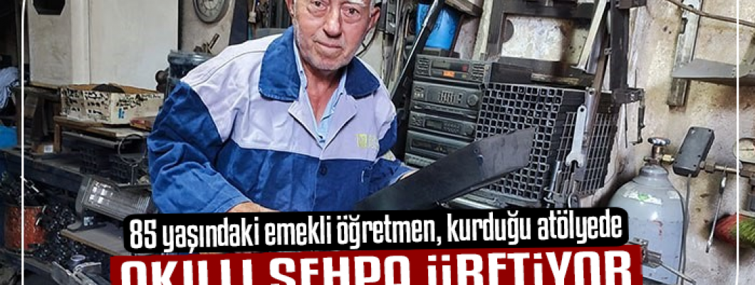 85 yaşındaki emekli öğretmen, kurduğu atölyede akıllı sehpa üretiyor