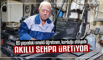 85 yaşındaki emekli öğretmen, kurduğu atölyede akıllı sehpa üretiyor