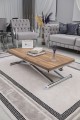 Home Üst Tabla MDF Urartu Oval Köşe Alt Ayak Krom Kaplama Akıllı Sehpa