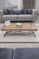 Home Üst Tabla MDF Urartu Oval Köşe Alt Ayak Krom Kaplama Akıllı Sehpa