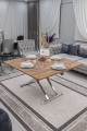 Home Üst Tabla MDF Urartu Oval Köşe Alt Ayak Krom Kaplama Akıllı Sehpa