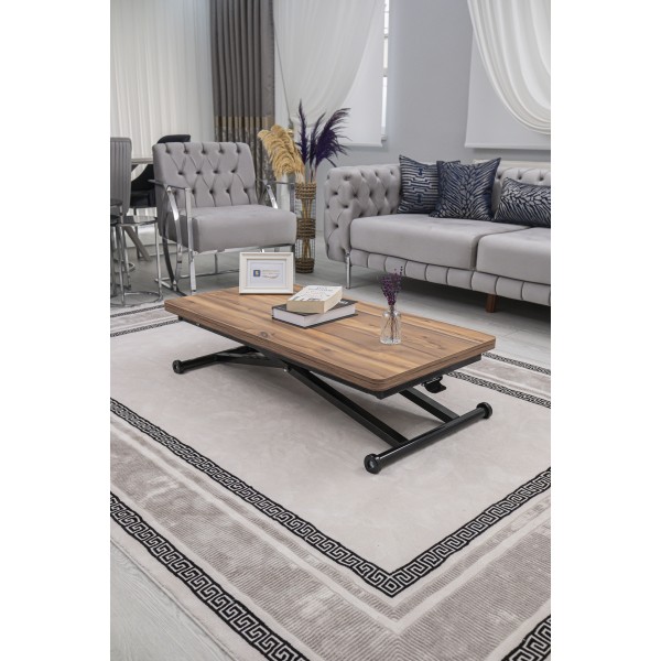 Home Üst Tabla Mdf Urartu Oval Köşe Alt Ayak Siyah Renk