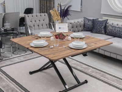 Home Üst Tabla Mdf Urartu Oval Köşe Alt Ayak Siyah Renk