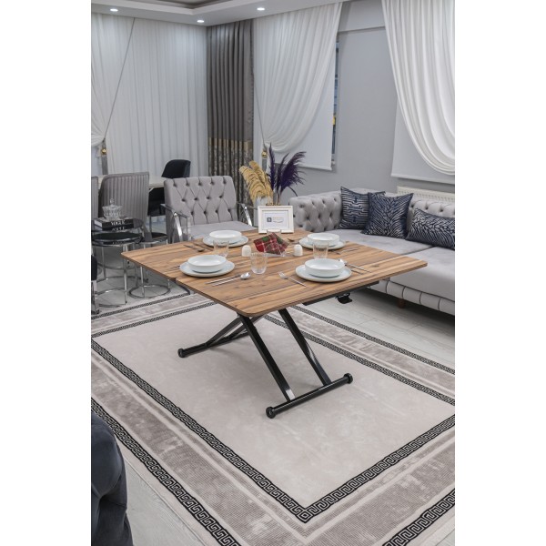 Home Üst Tabla Mdf Urartu Oval Köşe Alt Ayak Siyah Renk