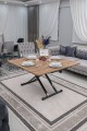 Home Üst Tabla Mdf Urartu Oval Köşe Alt Ayak Siyah Renk