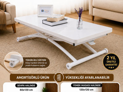 Juppo Üst Tabla Mdf Beyaz Oval Köşe Alt Ayak Yuvarlak Beyaz Dışa Kıvrım