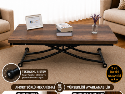 Juppo Üst Tabla Mdf Barok Koyu Ceviz Oval Köşe Alt Ayak Yuvarlak Siyah İçe Kıvrım