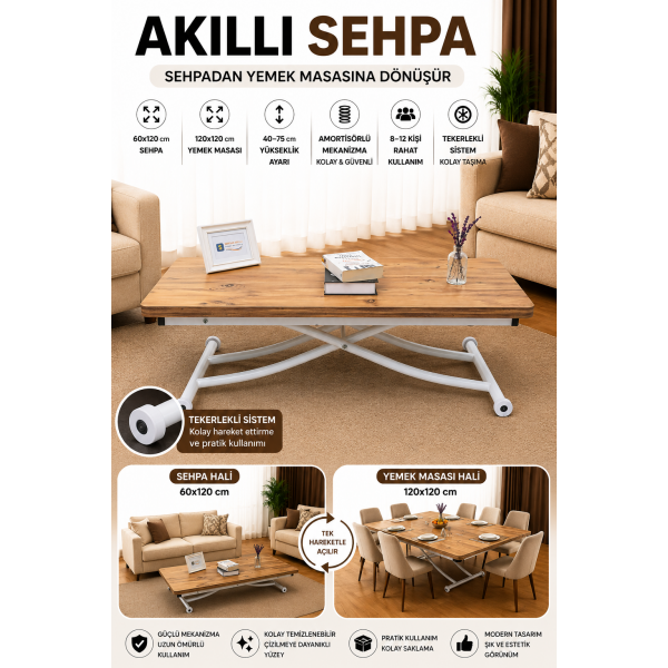 Juppo Üst Tabla Mdf EfesÇam Oval Köşe Alt Ayak Yuvarlak Beyaz İçe Kıvrım