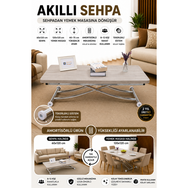 Juppo Üst Tabla Mdf Lizbon Oval Köşe Alt Ayak Yuvarlak Krom Kaplama İçe Kıvrım