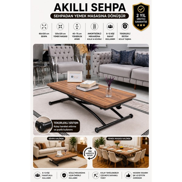 Home Üst Tabla Mdf Urartu Oval Köşe Alt Ayak Siyah Renk