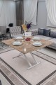 Home Üst Tabla Mdf Antiklayt Oval Köşe Alt Ayak Beyaz Renk
