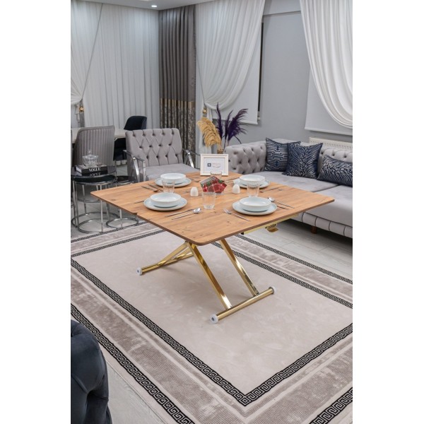 Home Üst Tabla Mdf EfesÇam Oval Köşe Alt Ayak Gold Kaplama