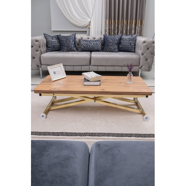 Home Üst Tabla Mdf EfesÇam Oval Köşe Alt Ayak Gold Kaplama