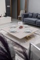 Home Üst Tabla Mdf Lizbon Oval Köşe Alt Ayak Gold Kaplama