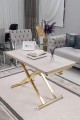 Home Üst Tabla Mdf Lizbon Oval Köşe Alt Ayak Gold Kaplama