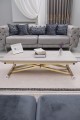 Home Üst Tabla Mdf Lizbon Oval Köşe Alt Ayak Gold Kaplama