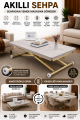 Home Üst Tabla Mdf Lizbon Oval Köşe Alt Ayak Gold Kaplama
