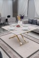 Home Üst Tabla Mdf Lizbon Oval Köşe Alt Ayak Gold Kaplama