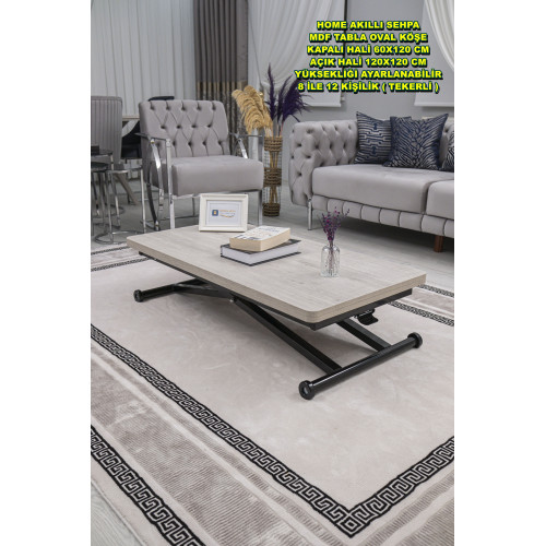 Home Üst Tabla Mdf Lizbon Oval KöşeAlt Ayak Siyah Renk