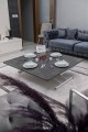 Juppo Üst Tabla Mdf Frezeli Antrasit Oval Köşe Alt Ayak Yuvarlak Beyaz Dışa Kıvrım