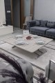 Juppo Üst Tabla Mdf Lizbon Oval Köşe Alt Ayak Yuvarlak Krom Kaplama İçe Kıvrım