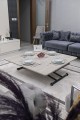Juppo Üst Tabla Mdf Lizbon Oval Köşe lt Ayak Yuvarlak Siyah İçe Kıvrım