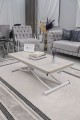 Juppo Üst Tabla Mdf Lizbon Oval Köşe Alt Ayak Yuvarlak Beyaz İçe Kıvrım