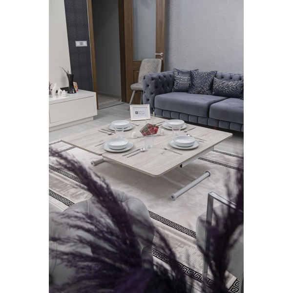 Juppo Üst Tabla Mdf Lizbon Oval Köşe Alt Ayak Yuvarlak Beyaz İçe Kıvrım