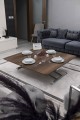 Juppo Üst Tabla Mdf Barok Koyu Ceviz Oval Köşe Alt Ayak Yuvarlak Krom Kaplama İçe Kıvrım