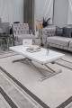 Juppo Üst Tabla Mdf Beyaz Oval Köşe Alt Ayak Yuvarlak Krom Kaplama İçe Kıvrım
