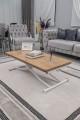 Juppo Üst Tabla Mdf EfesÇam Oval Köşe Alt Ayak Yuvarlak Beyaz İçe Kıvrım