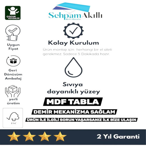 Marbella Zigon Sehpa Mdf Tabla Siyah Mermer Desen Alt Mekanizma Demir Siyah Renk